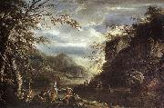 ROSA, Salvator River Landscape with Apollo and the Cumean Sibyl  gq oil painting on canvas